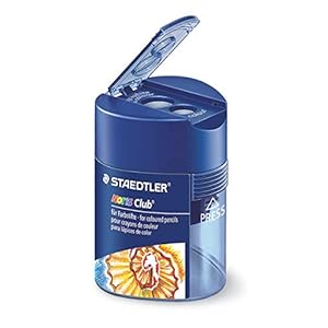 STAEDTLER Noris Club, 512 128, dubbele puntenslijper, blauw transparant