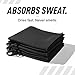 DRYKI Sweat Absorbing Handkerchiefs - The Original Pocket-Sized Sweat Towels - Quick-Dry Microfiber Sweat Rags for Face, Hands, & Body - Gym, Sports, and Work (Black: Large Size, 3 Pack)