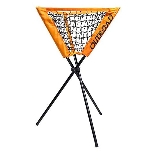 Outroad Practice Ball Caddy Holder for Baseball Batting and Pitching, Portable Bucket of Softballs Training Equipment, Removable with Carry Bag (Orange)