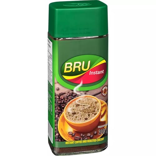 Bru Instant Coffee and Roasted Chicory 200g (7.02oz) | Pack of 2 | Authentic Indian Blend | Rich Flavor, Quick Brew & Convenient | Indulge in Tradition