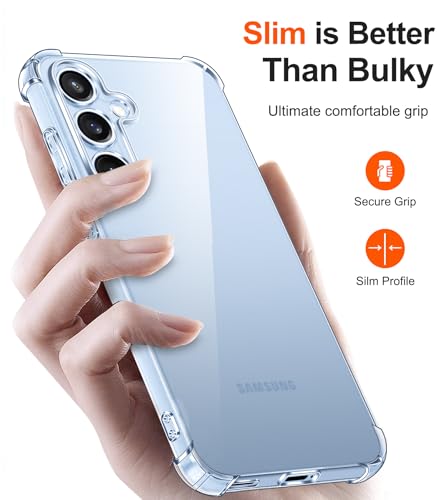 Image of Lustree Back Cover Transparent Case Compatible with Samsung Galaxy S25 Plus | Clear + TPU Case with 4 Corner Air Cushion Protection & Camera Protection | Slim& Stylus Cover