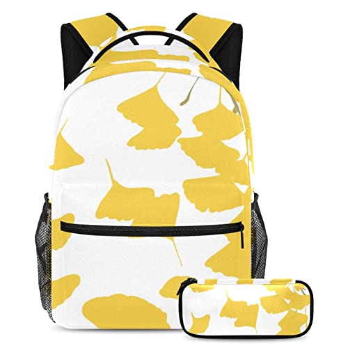 Sac à dos avec trousse Ginkgo solide et spacieux pour en finir avec les cartables trop petits