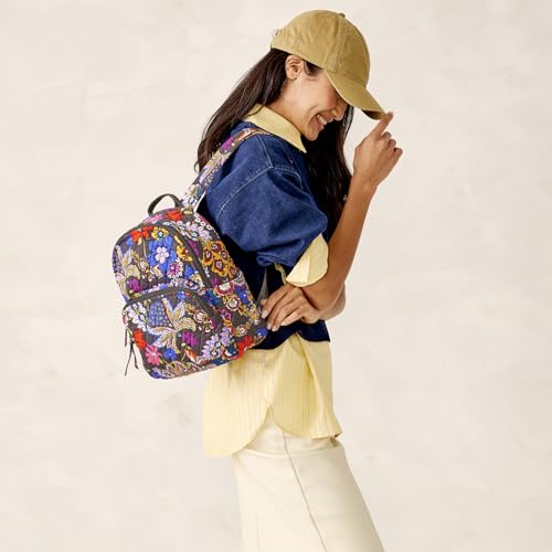 Vera Bradley Women's Cotton Small Banbury Backpack, Colorful Bouquet, One Size - Image 7