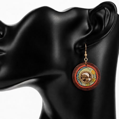 Image of Handcrafted Tribal Wooden Earrings Collection for Women - Butterfly, Princess & Modern Geometric Statement Designs