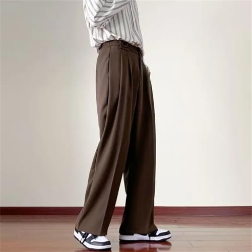 Men Suit Pants Social Pants Korean Loose Straight Wide Leg Pants Office Trousers3