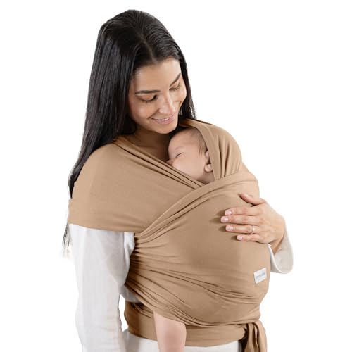 Image of Comfy Cubs Baby Wrap Carrier - Soft & Secure Fit Cotton Blend Baby Carrier Newborn to Toddler - Hands-Free & Lightweight Infant Wrap - Adjustable, One Size Fits All Toddler Sling - Cedar