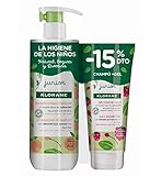  Klorane PACK Junior Champú Desenredante Melocotón, 500ml+Gel Ducha 2en 1 Frambuesa, 200ml