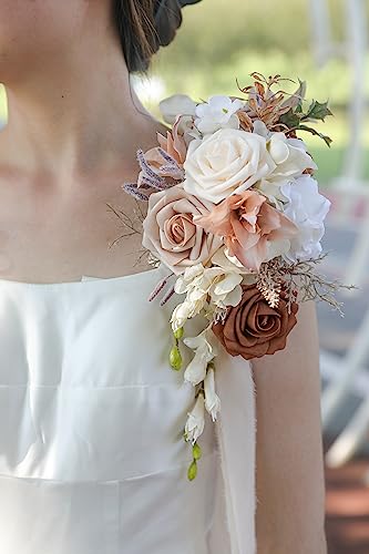 Koroni Flowers DM004 Rose Artificial Flowers 25Pcs Dusty Rose Ombre Colors Foam Fake Roses With Stems For Diy Wedding Bouquets Bridal Shower Centerpieces Party Tables Home Decorations thumb #2