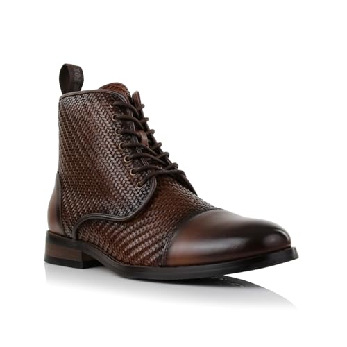 Image of Polar Fox Men's Ankle Dress Boots | Lace-up Casual Fashion Boot Collection | Cap Toe & Plain Toe Styles |