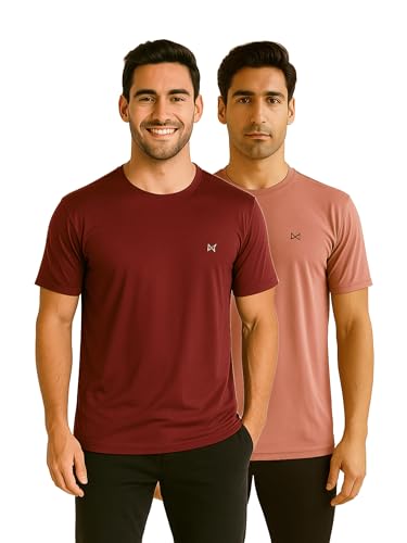 Image of Force NXT Men's Premium Microfiber Fabric Solid T-Shirt | Round Neck Half-Sleeves T-Shirt for Men | Sweat Wicking with Label Free for Daily Uses