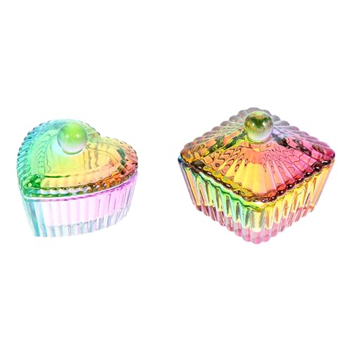 Set de 2 Copas de Cristal para Manicura con Tapa
