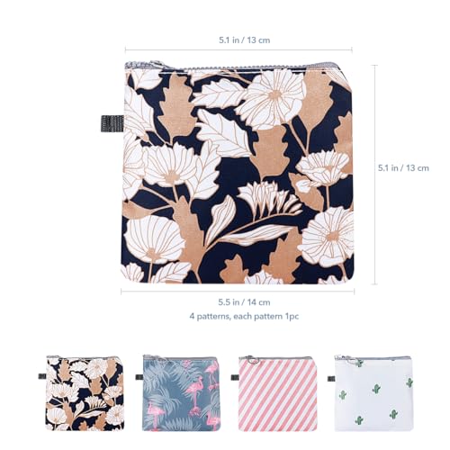 Image of 4PCS Napkin Organiser pad Holder Girl Wallet Menstrual Cup Storage case pad Organizer Zip id case Wallet Zip Wallet Purse Stand Girls Wallets Care Tampon