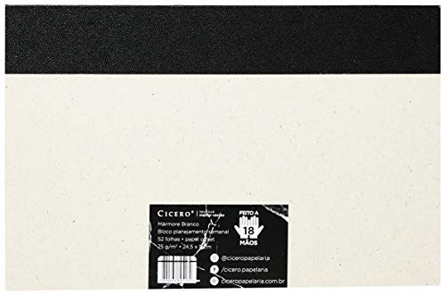 Bloco Planner Mármore, Cicero, 5132, Branco, Médio (24, 5x16)
