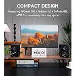 Edifier M60 Multimedia Speaker Bluetooth 5.3, 66W RMS, Hi-Res Audio & Hi-Res Wireless Audio, LDAC,3" Mid Bass & 1" Tweeter, USB-C & Aux Inputs, Compact Desktop Speaker – Black - Image 3