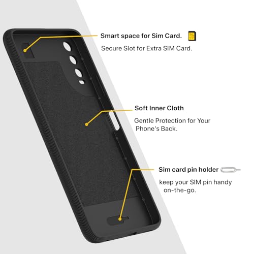 Image of Outlouders Bumper Case for Vivo Y12s / Y20 / Y20i / Y20G | Full Camera Protection | TPU Soft Flexible Shockproof Back Cover (Black)