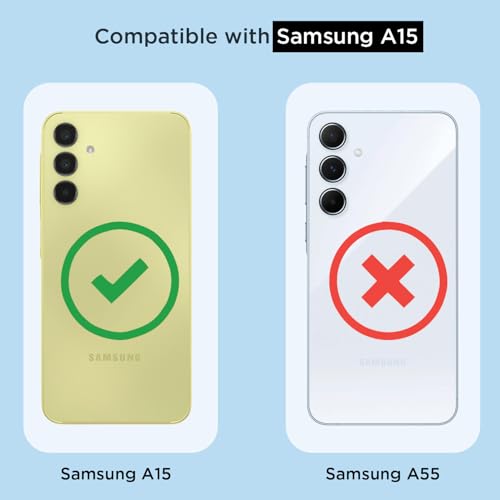 Image of Pikkme Back Cover for Samsung Galaxy A15 5G Raised Edges Shockproof Clear PC + TPU Transparent Protective Phone Bumper Case(Transparent)