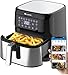 Proscenic T21 Friggitrice ad Aria, 5.5L Air Fryer Controllo con App & Alexa e Display LED Toccabile, Funzioni Timer/Preriscaldamento/Programmi/Senza BPA e PFOA per Patatine Fritte/Ali di Pollo/Pizza