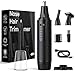 Tondeuse à poils d'oreille et de nez rechargeable pour homme et femme - 2022 - Tondeuse professionnelle indolore - Lames à double bord étanches IPX7 pour un nettoyage facile - Noir