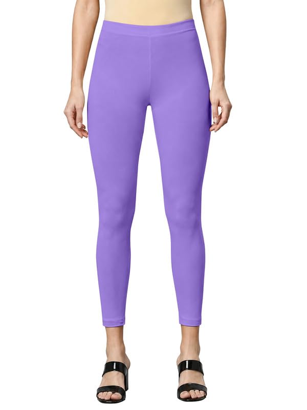 Image of TRENDMALLS Women's Microfiber Elastane Stretch Soft Cropped Leggings with Ultrasoft Waistband for Women