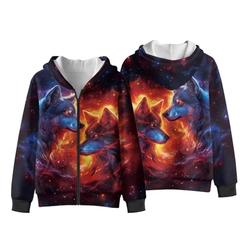 Kids Zip Up Hoodie Sweatshirt Long Sleeve Fleece Lined Pullover Top Fall Winter Warm Jacket with Pockets Size S-XL4