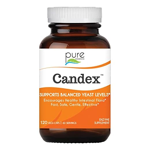 Pure Essence Candex Supplement - Yeast Overgrowth Supplement with Digestive Enzymes, Yeast Infection Probiotic Treatment for Men and Women - 120 Capsules