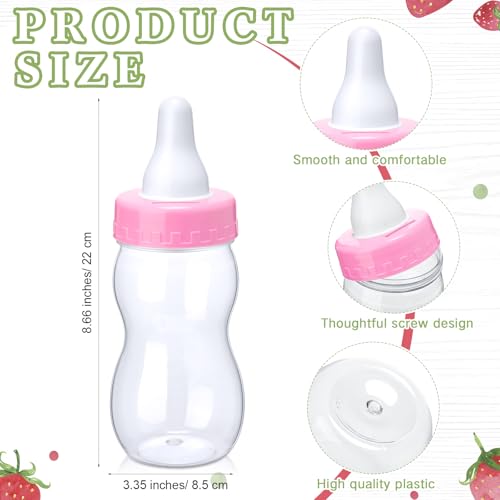 Image of Roowest 512 Pcs Baby Shower Games Guess How Many Pacifiers Sign 100 Small Guessing Games 10 HB Pencils 750ml Milk Bottle 400 Acrylic Pacifiers Decoration for Guest Gender Reveal (Pink,Strawberry)