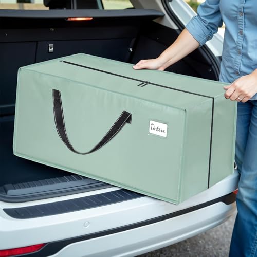 Dntorx 4 Stück 92L Aufbewahrungstasche, Heavy-Duty Umzugskartons Große Umzugstaschen mit Rucksackgurten wasserdichte Unterbettkommoden Tragetasche mit Reißverschluss für Umzug Aufbewahrung (Hellgrün)