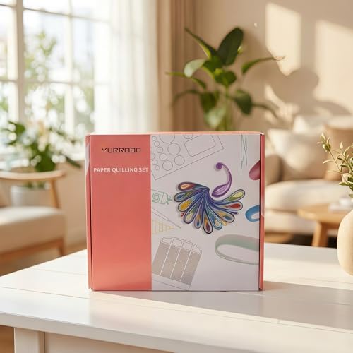 YURROAD Quilling Set, Quilling Papier Werkzeug Set mit 36 Farben 900 Quilling Papierstreifen 3mm, Quilling Stift, Quilling Brett, Quilling Vorlagen, Quilling Starter Set für Anfänger - BK13
