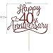 Sleyberoy red Glitter Happy 40th Anniversary Cake Toppers -Wedding Anniversary Party Decorations, 40th Wedding Anniversary, Company Anniversary Party, Birthday Party Decorations
