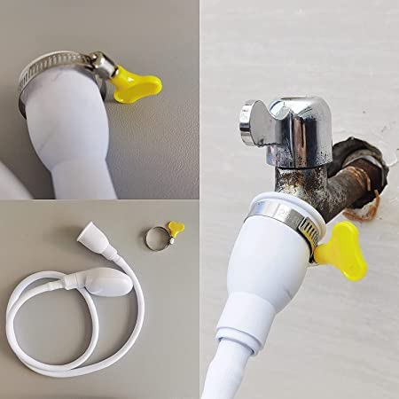 Pet Monastry® Portable Sink Hose Faucet Sprayer, Pet Faucet Sprayer, Shampoo Sprayer, Suitable for Washing Hair, Washing Pets and Cleaning Tub – White (Size - 39 Inch) 3