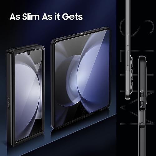 Image of MAKAVO Magnetic for Samsung Galaxy Z Fold 5 Case [Compatible with MagSafe] Slim Translucent Matte Hard Back & Soft Black Bumper, Military Grade Drop Proof Cover, Shockproof Phone Case