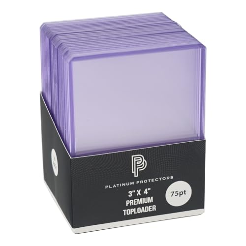 Platinum Protectors 75pt Top Loaders Trading Card Protectors (25-Count) - Clear Rigid Thick Toploader Sleeves for Heritage Relics etc