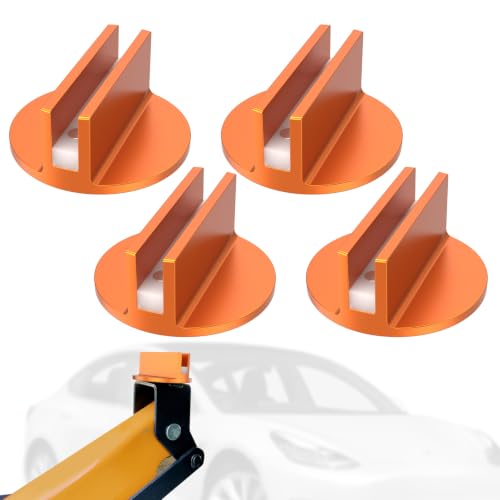 Mlynzxjsy 4Pcs Universal Aluminum Grooved Magnetic Pinch Weld Jack Pad