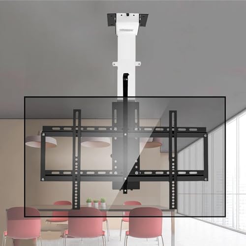Soporte Techo TV Motorizado, Motor Ceiling Mount, Soporte de TV motorizado for techo/pared, mecanismo de elevación de TV con control remoto, soporte de montaje de TV de techo telescópico de 3 seccione
