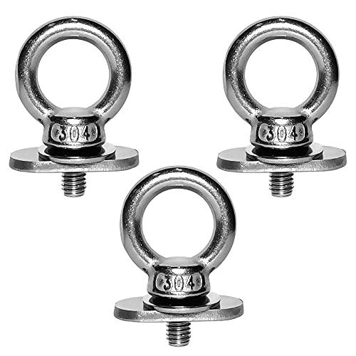 AONTOKY 3Pack Stainless Steel Kayak Track Mount Tie Down Eyelet Rail Accessories for Kayak Canoe Boat and Bungee Cord Rope
