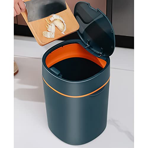 Bote de basura de lujo creativo con tapa pulsable para espacios interiores 5