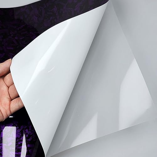 Image of LZLRUN Gloss Purple Forged Carbon Fiber Car Vinyl Wrap Film 3ft x 10ft
