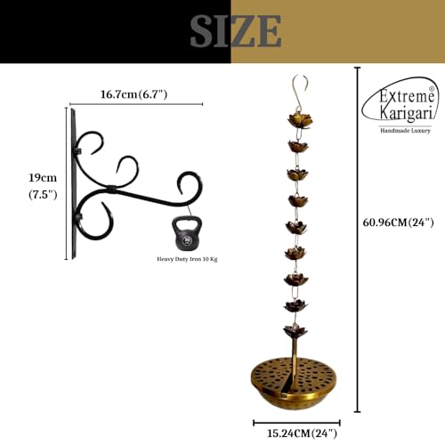 Image of Flower Hanging insence Burner | Dhuna Loban Burner Dhooni Dhoop Dhuni |Hanging Dhoop Batti Agardan Hanging Decor (Pack of 1) (Brass Antique /Bracket)