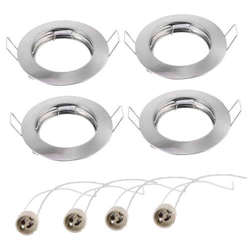 Spots encastrés GU10 ronds Veemoon en alliage de zinc argenté pour plafond lot de 8