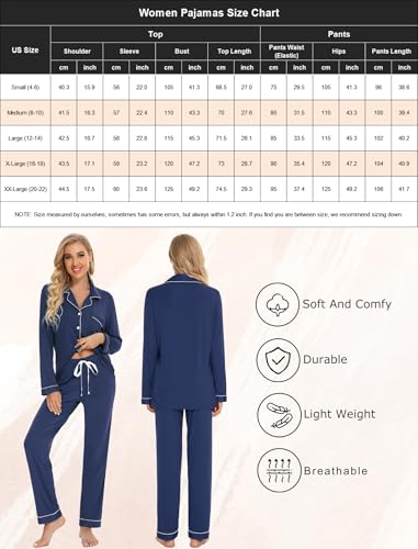 Image of Pjmlifecoco Pajamas Set Long Sleeve Womens Button Down Sleepwear Two Piece Nightwear Soft Pj Lounge Sets S-XXL