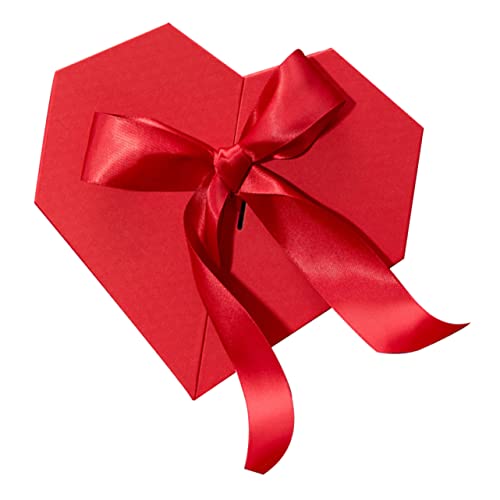 EXCEART シー心形婚礼 ボックス 赤色 可愛いデザイン ハート型プレゼント収納容器 小物収納に