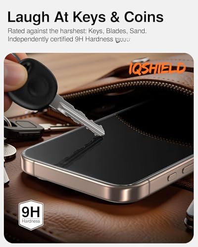 Image of IQShield My-View Privacy Screen Protector Tempered Glass Guard for iPhone 16 Pro Max, 9H Hardness, 2-Way Anti-Spy, Case Friendly [1 Pack]