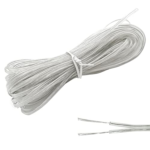 GOIYZTTR 10M Cable Transparent 28AWG Cable Flexible Transparent de PVC 2 Hilos Plano Cable Adecuado para Instalar Electrodomésticos de Bajo Consumo