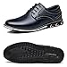 AWINIWI Men's Casual Dress Shoes Comfortable Blue Wide Width Fashion Dress Sneakers Men Office Classic Mens Oxfords Leather Business Casual Shoes Formal Size 9