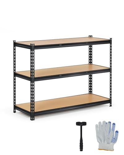 48x18x36 Heavy Duty Garage Storage Shelves,3-Tier Adjustable Metal Shelving Units, 1320 LBS Load Capacity Industrial Utility Storage Racks for Warehouse Pantry Shed Basement Garage Organization