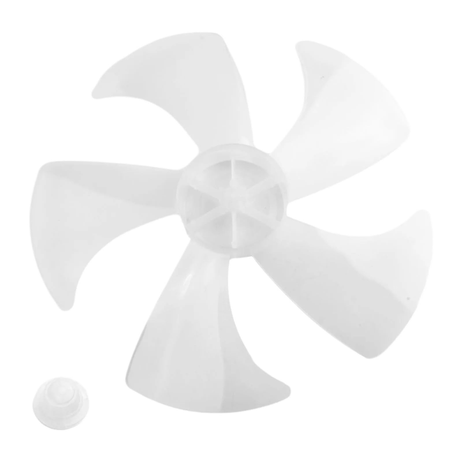 FOELANNE Plastic Fan Blade, ABS Fan Blade 14 inch 5 Leaves With Nut Cover Multicolor(Transparent White)