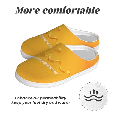 Childhood Cancer Awareness In September Adult Cotton Slippers Home House Indoor Shoes 5