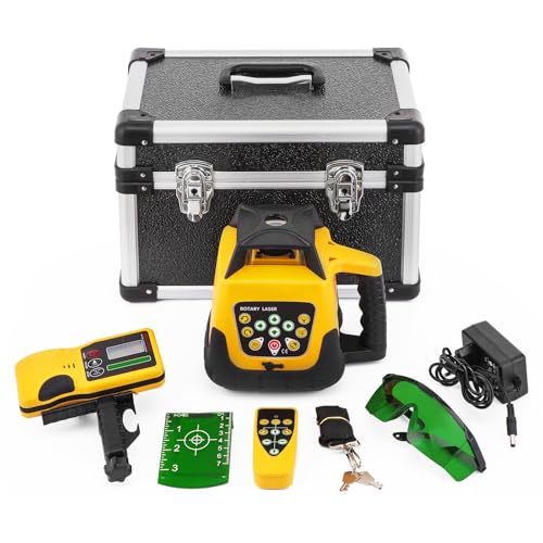 Rotary Laser Level - Self-Leveling Precision Measuring Tool for Construction and Layout - Ideal for Indoor & Outdoor Projects with Adjustable Brightness and 360-Degree
