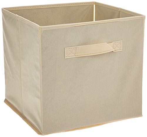 Home-Complete Storage Cubes - 8-Piece Collapsible Storage Bin Set for Shelves - For Organizing the Home, Office, Playroom, and Nursery (Beige)