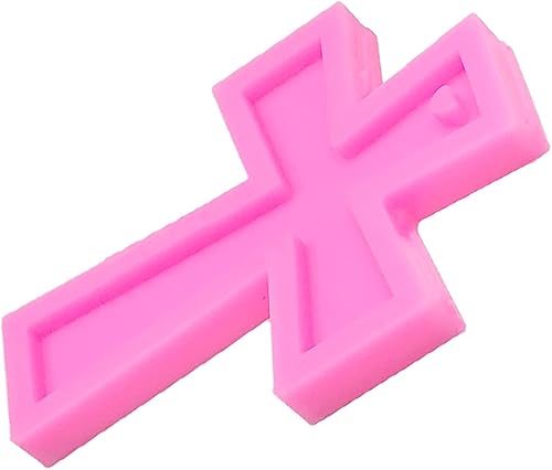 Miniatura 5 de Brillante brillante Jesús forma de cruz moldes de silicona para bricolaje Craft Llavero Polímero arcilla molde collar colgante epoxi joyería resina